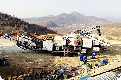 湖南株洲时产300吨移动建筑垃圾处理客户现场